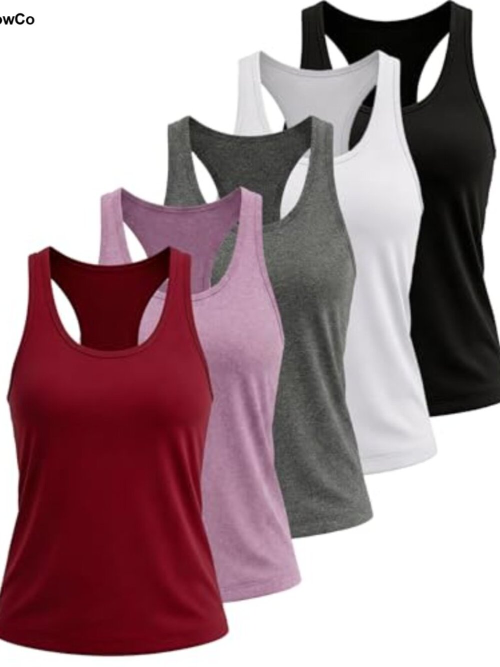 Women's Workout Tank Tops Racerback Compression Sleeveless 5 Pack